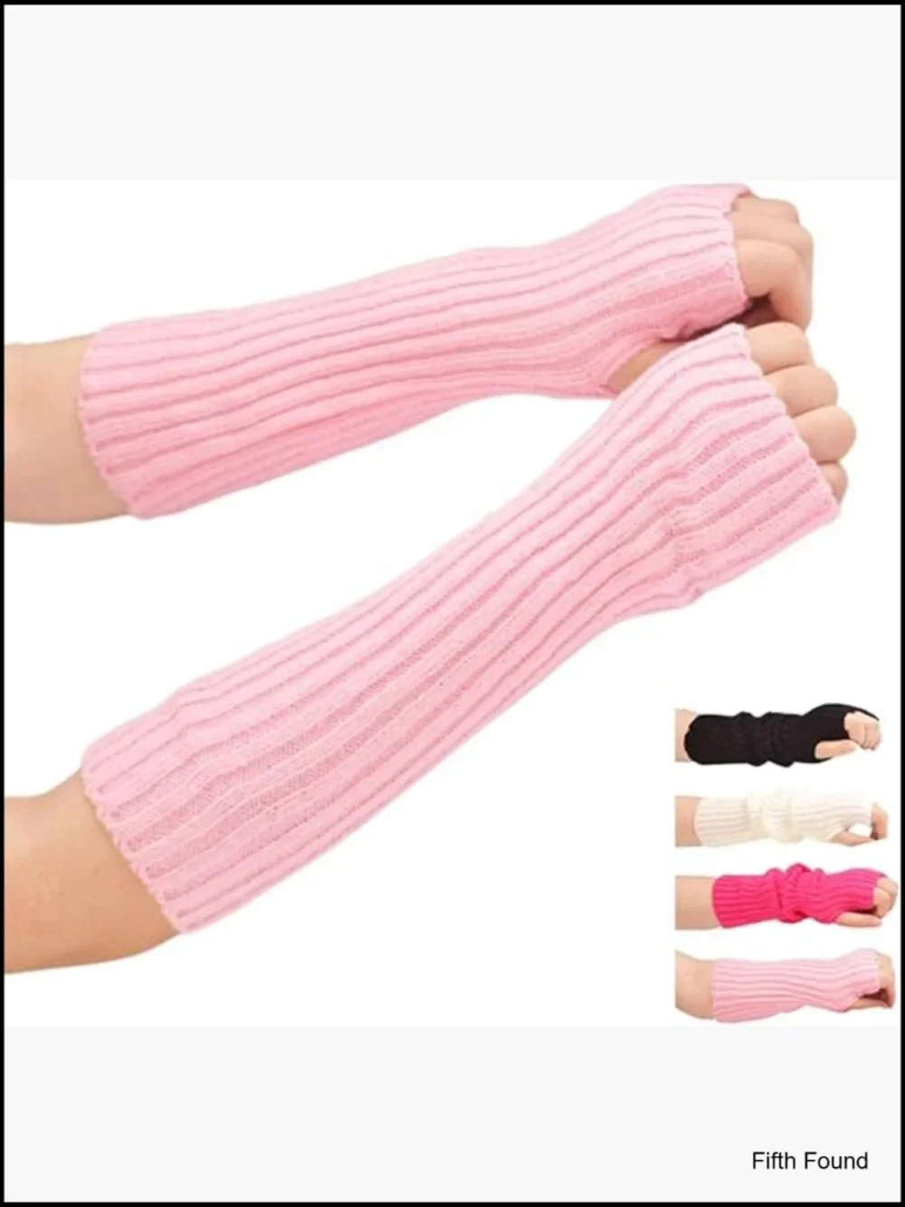Fingerless Knitted Arm Warmers Goth Gloves Cyber Y2K Harajuku Kawaii Sleeves